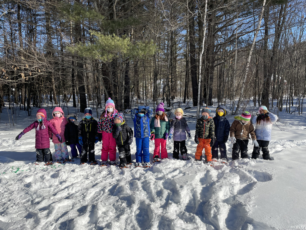 Kindergarten and First Grade Snowshoeing