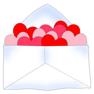 Envelope of hearts